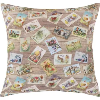 Bytový textil Povláček EMA - Velikonoce - 45x45 cm velikonoční pohlednice