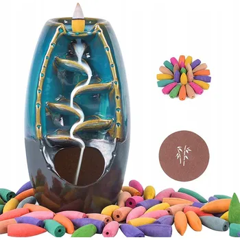 Čajovna KERAMICKÝ VODOPÁD NA VONNÉ TYČINKY, DRŽÁK, MISKA