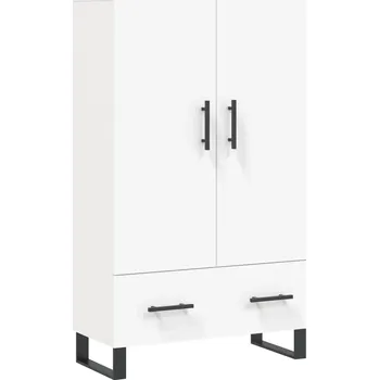 Koupelnový nábytek Bílá vysoká skříňka 69,5 x 31 x 115 cm s kovovými nožičkami