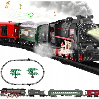 Vláček a vláčkodráha ELEKTRICKÁ VLÁČKODRÁHA LOKOMOTIVA NÁKLADNÍ VLAK RETRO PARNÍ LOKOMOTIVA