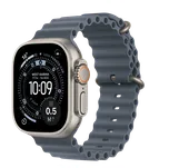 APPLE Watch Ultra 3 GPS + Cellular 49mm přírodní titan - ocelově modrý oceánský řemínek