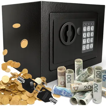 Trezor Černý elektronický nástěnný trezor na dokumenty a peníze