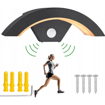 Venkovní osvětlení VENKOVNÍ LED SVÍTIDLO 18W S ČIDLEM POHYBU PIR 5M IP65 HLINÍKOVÉ ČERNÉ 3000K