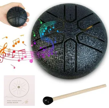 Perkuse Jazykový buben, buben do deště, 3palcový 6ti tónový buben s ocelovým jazýčkem, buben s ocelovým