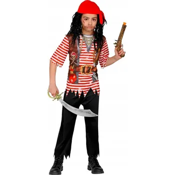 Karnevalový kostým KOSTÝM MALÉHO PIRÁTA S POTISKEM VESTA A PRUHY 158