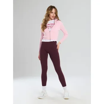 Dámské legíny Sinsay - Žebrované legíny - burgundy - 275FK-93X - 275FK-93X-M