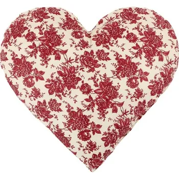 Polštář Polštářek SRDCE - 42x40 cm květ - bordo