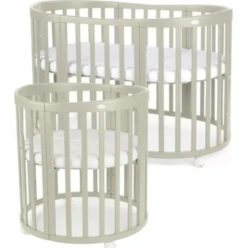 Dětská postýlka WALDIN oválná postýlka 7v1 Olivová