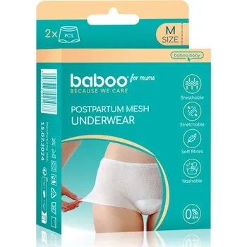 Plenkové kalhoty Baboo Postpartum Mesh Pants poporodní kalhotky velikost M 2 ks