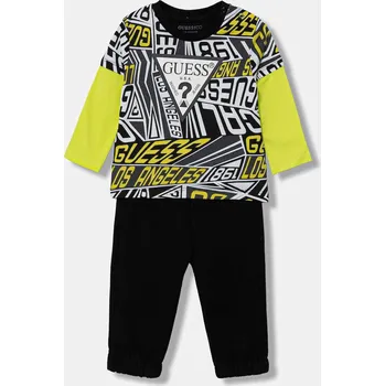 Dětská bavlněná souprava Guess I6RG00.K8HM4.PPY2 černá 99X, vel. 77-88