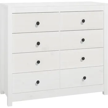 Komoda Komoda z Masivního Borovicového Dřeva, Bílá 100x40x90 cm