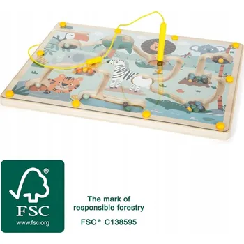 Dřevěná hračka Magnetický labyrint ze dřeva Safari Small Foot