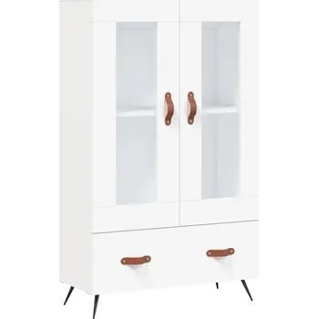 Komoda Bílá skříňka s prosklenými dvířky, 69,5 x 31 x 115 cm