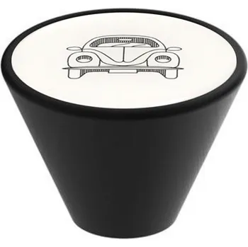 Nábytkové kování Nábytková úchytka kuželová černá GD09 SAMOCHÓD V34