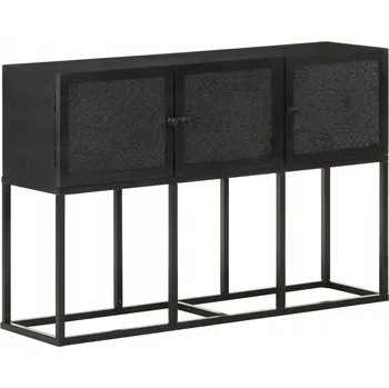 Komoda Dřevěná skříňka mango černá 115 x 30 x 76 cm