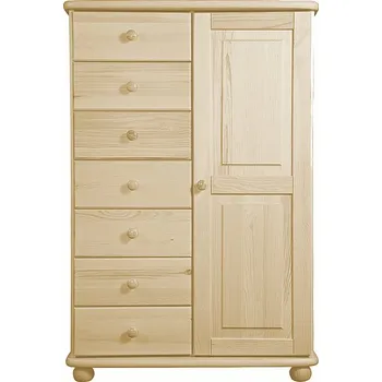 Komoda Nabytek-dreveny.cz Dřevěná komoda MAX 107 borovice masiv 85x125x42 cm Barevné provedení: Přírodní lakovaná