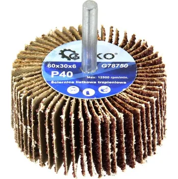 Příslušenství k brusce Brusný stopkový lamelový kotouč 60x30X6 P40, Geko G78750