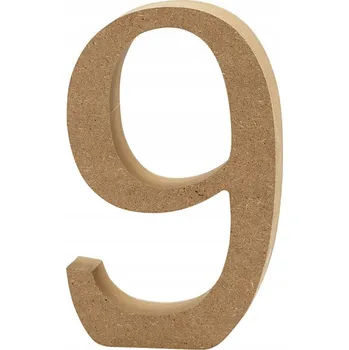 Obraz Číslice 9 z MDF, 8 cm