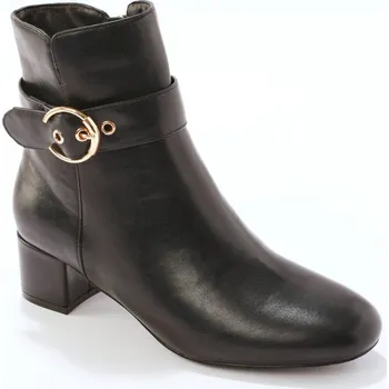 Dámské kozačky Kotníkové kozačky s ozdobnou přezkou černá 37