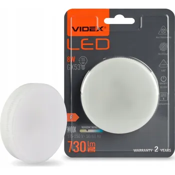 Žárovka LED žárovka VIDEX GX53 8W WW teplá bílá