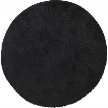Koberec Koberec shaggy NAVARRA, kulatý, černý, 240 x 240 cm, výška vlasu 3,5 cm