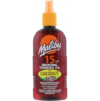 Přípravek na opalování Olej na opalování Malibu SPF 15 200 ml