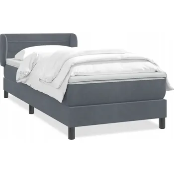 Postel Kontinentální postel s čelem, tmavě šedá, 213 x 83 x 78/88 cm
