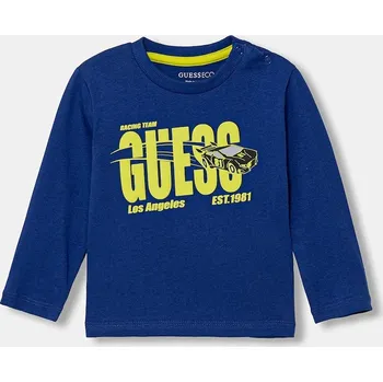 Chlapecké tričko Dětské bavlněné tričko s dlouhým rukávem Guess N6RI01.K8HM4.PPY2 modrá 57X, vel. 105-112