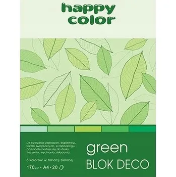 Výtvarný papír Blok s barevnými papíry A4 Deco 170 g - zelené odstíny