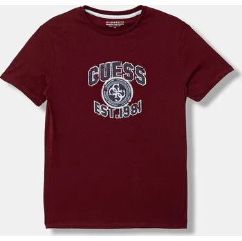 Oblečení a móda Dětské bavlněné tričko Guess L6RI13.K8HM4.PPY2 burgundské 93X, vel. 166-175