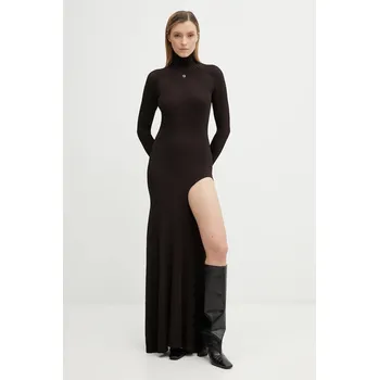 Dámské šaty Šaty Coperni Leg Cut-Out Rib Gown COPML155Y3011 hnědá 89X, vel. M