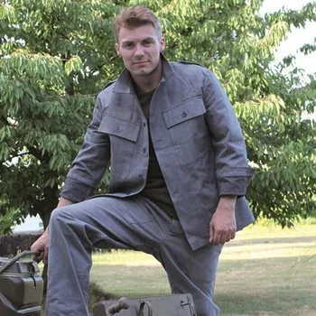 Armáda Švýcarská Blůza švýcarská DENIM pracovní ŠEDO/ZELENÁ použitá