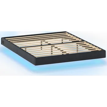 Ložnice Dvoulůžková postel Timaro 160x200 s nabíjecí stanicí a LED osvětlením šedá