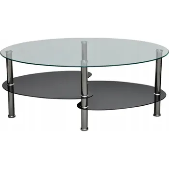 Konferenční stolek Konferenční stolek 3-úrovňový černý 90 x 45 x 43 cm skleněný a kovový