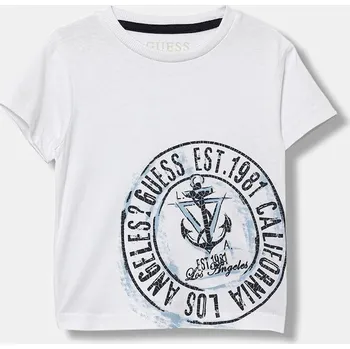 Dětská móda Dětské bavlněné tričko Guess N6RI10.K8HM4.PPY2 bílá 00X, vel. 105-112