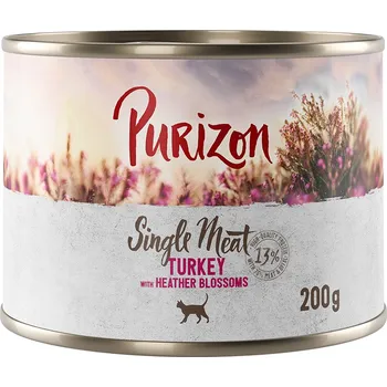 Krmivo pro psa 12x200g Purizon Single Meat - krůtí s květy vřesu