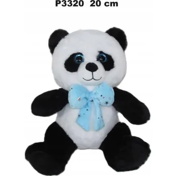 plyšák Plyšová Hračka Medvídek Panda s modrou mašlí – 20 cm