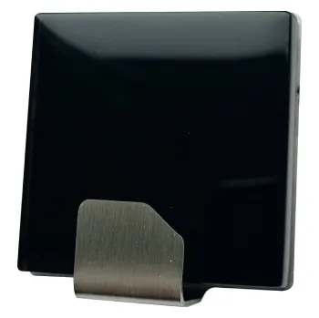 Držák na ručník Háček samolepící QF typ 26 G7, nerez, sklo černé, LUXURY EDITION, 1ks