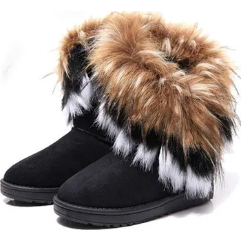 Dámská sálová obuv Zimní dámské boty s kožíškem černá Velikosti OBUV: 36 Nové