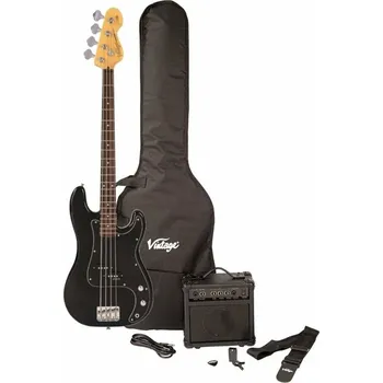 Baskytara Vintage V40 Coaster Pack Gloss Black Elektrická baskytara (Jako nové)