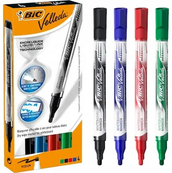 Popisovač na bílou tabuli, vícebarevný BIC, 4 ks