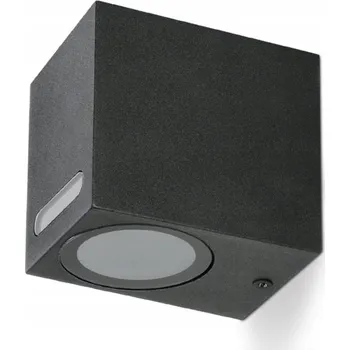 Fasádní svítidlo jednosměrné GU10 čtverec černé QUERK 6 IP54 KOBI