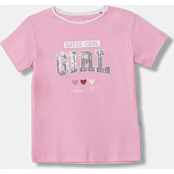 Dětská móda Dětské tričko Guess K6RI11.K6YW4.PPY2 růžová 30X, vel. 113-118