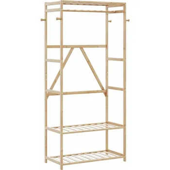 Věšák vidaXL Stojan na oblečení s policemi 80x40x175 cm bambus [4008922]