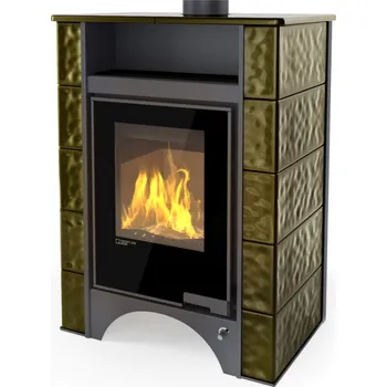 Krbová kamna Hs Flamingo Kachlová kamna AQUAFLAM VARIO ® PERU 11/5kW, kachle zelená