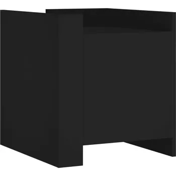 Noční stolek Černý noční stolek z dřevotřísky 45 x 50 x 50 cm