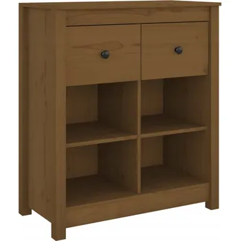 Komoda Boční skříňka z masivního borovicového dřeva, medově hnědá, 70 x 35 x 80 cm