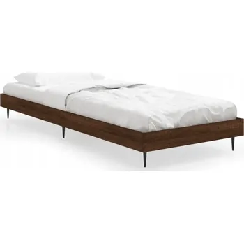 Postel Rám postele hnědý dub 193 x 78 x 20 cm, kovové nohy, lamely překližka