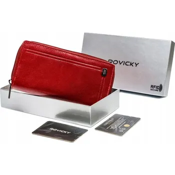 Peněženka Velká červená dámská peněženka pouzdro Rovicky RFID