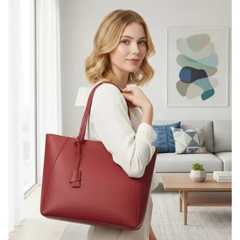 Kabelka Dámská velká červená shopper kabelka Amalia L4954